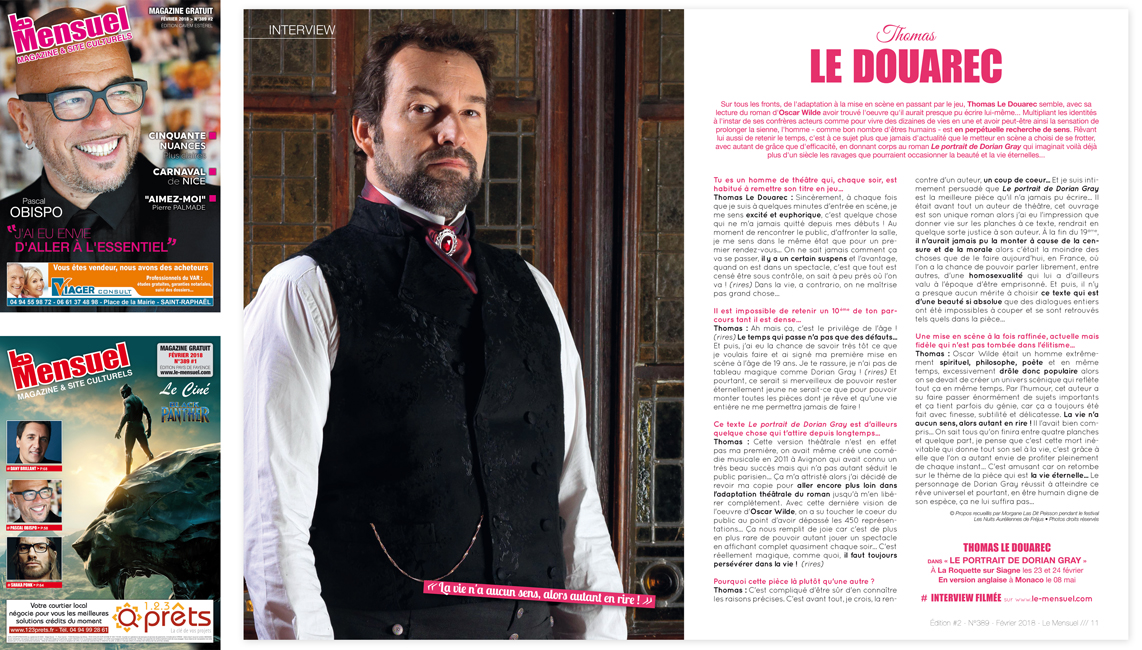 Thomas Le Douarec En Interview • Pièce Le Portrait De Dorian Gray 7799